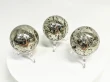 3 Pcs Polished PYRITE CRYSTAL SPHERE With Stand Bulk set Huanzala Mine Peru T854