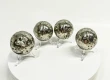 4 Pcs Polished PYRITE CRYSTAL SPHERE With Stand Bulk set Huanzala Mine Peru T848