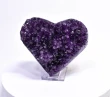4.44" AMETHYST CRYSTAL HEART With Stand - Polished Sides - Uruguay Q928