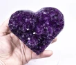 4.44" AMETHYST CRYSTAL HEART With Stand - Polished Sides - Uruguay Q928