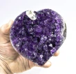 4.40" AMETHYST CRYSTAL With CALCITE HEART With Stand Polished Sides Uruguay Q929