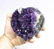 4.40" AMETHYST CRYSTAL With CALCITE HEART With Stand Polished Sides Uruguay Q929