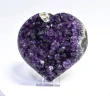 4.40" AMETHYST CRYSTAL With CALCITE HEART With Stand Polished Sides Uruguay Q929