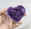 3.22" AMETHYST CRYSTAL HEART With Stand - Polished Sides - Uruguay Q937