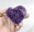 3.22" AMETHYST CRYSTAL HEART With Stand - Polished Sides - Uruguay Q937