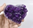 3.30" AMETHYST CRYSTAL HEART With Stand - Polished Sides - Uruguay Q940