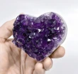3.30" AMETHYST CRYSTAL HEART With Stand - Polished Sides - Uruguay Q940