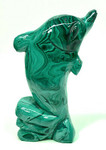 5.15" Beautiful POLISHED MALACHITE DOLPHIN Animal Carving - Congo mc352