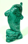 5.15" Beautiful POLISHED MALACHITE DOLPHIN Animal Carving - Congo mc352