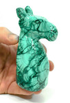 4.44" Beautiful POLISHED MALACHITE Horse Head Animal Carving - Congo mc346
