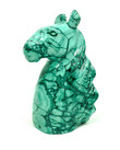 4.44" Beautiful POLISHED MALACHITE Horse Head Animal Carving - Congo mc346