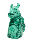 4.44" Beautiful POLISHED MALACHITE Horse Head Animal Carving - Congo mc346