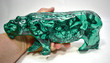 9.25" BEAUTIFUL POLISHED MALACHITE PANTHER ANIMAL CARVING - CONGO MC-316