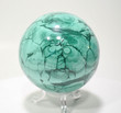 2.95" POLISHED MALACHITE SPHERE With Stand "Video" - Congo E573