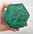 3.54" Beautiful Polished MALACHITE Hexagon JEWELRY BOX - Congo mc640