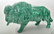 11.14" Beautiful POLISHED MALACHITE BISON with Fish Animal Carving - Congo mc604