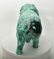 11.14" Beautiful POLISHED MALACHITE BISON with Fish Animal Carving - Congo mc604