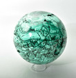 5.31" Beautiful POLISHED MALACHITE SPHERE With Stand - No Filler Congo E565