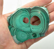 3.58" POLISHED MALACHITE Slice Slab With Stand - Congo A685