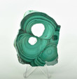 3.58" POLISHED MALACHITE Slice Slab With Stand - Congo A685