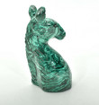 4.09" Beautiful POLISHED MALACHITE Horse Bust Animal Carving - Congo mc599