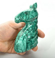 4.05" Beautiful POLISHED MALACHITE Horse Bust Animal Carving - Congo mc597