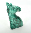 4.05" Beautiful POLISHED MALACHITE Horse Bust Animal Carving - Congo mc597