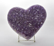 9.64" Beautiful AMETHYST W CACOXENITE Heart w stand - Brazil P364