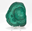 4.09" POLISHED MALACHITE Slice / Slab With Stand "Video" - Congo A793