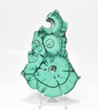 5.11" POLISHED MALACHITE Stalactite Slice / Slab With Stand "Video" - Congo A792