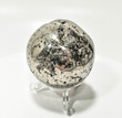 2.40" GOLDEN Polished PYRITE SPHERE With Stand "Video" - Peru P689