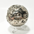 2.99" GOLDEN Polished PYRITE SPHERE With Stand "Video" - Peru P664