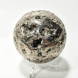 2.99" GOLDEN Polished PYRITE SPHERE With Stand "Video" - Peru P664