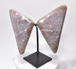 10.23" Beautiful PINK AMETHYST Crystal Wings With Stand Uruguay P631