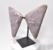 10.23" Beautiful PINK AMETHYST Crystal Wings With Stand Uruguay P631