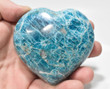 3.11" Polished BLUE APATITE Crystal HEART - Madagascar P607