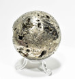 2.67" Beautiful GOLDEN PYRITE PHERE W Stand "Video" Huanzala Mine, Peru P853