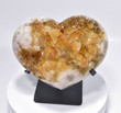 7.08" Beautiful CITRINE HEART W Stand Crystal QUARTZ Cluster Brazil T174