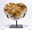 7" Beautiful CITRINE HEART W Stand Crystal QUARTZ Cluster Brazil T177