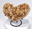 8.26" Beautiful CITRINE HEART W Stand Crystal QUARTZ Cluster Brazil T176