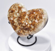 8.26" Beautiful CITRINE HEART W Stand Crystal QUARTZ Cluster Brazil T176