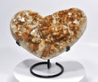 8.26" Beautiful CITRINE HEART W Stand Crystal QUARTZ Cluster Brazil T176