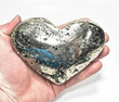 4.96" Beautiful GOLDEN PYRITE HEART "Video" Huanzala Mine, Peru P844