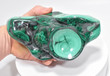 6.88" POLISHED MALACHITE Ashtray, Bowl, Sphere Stand "Video" - Congo a849