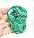 3.34" Beautiful POLISHED MALACHITE SKULL Carving - Congo mc371