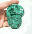 3.34" Beautiful POLISHED MALACHITE SKULL Carving - Congo mc371