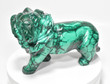 8.14" POLISHED MALACHITE LION Animal Carving - Congo mc916
