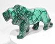 8.97" POLISHED MALACHITE LION Animal Carving - Congo mc921