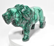 8.97" POLISHED MALACHITE LION Animal Carving - Congo mc921
