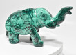 8.07" POLISHED MALACHITE ELEPHANT Animal Carving - Congo mc902